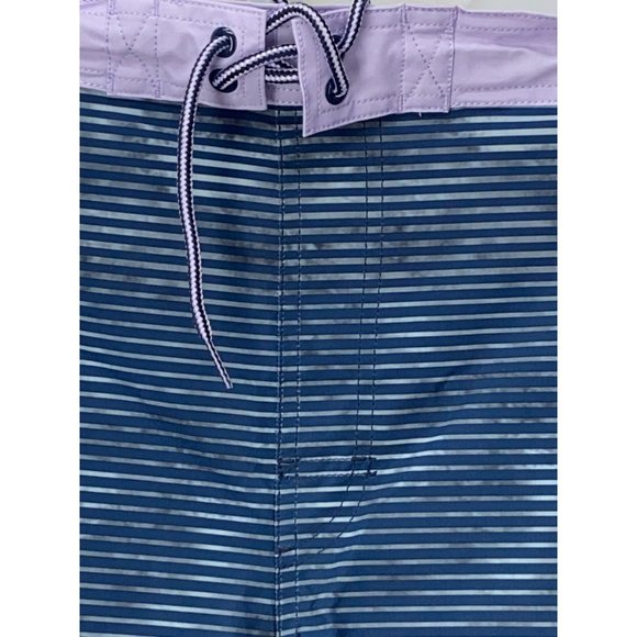 George Eboard Shorts Stretch Quick Dry UPF 50 Blue Stripe Purple Waistband Draws - Picture 8 of 9